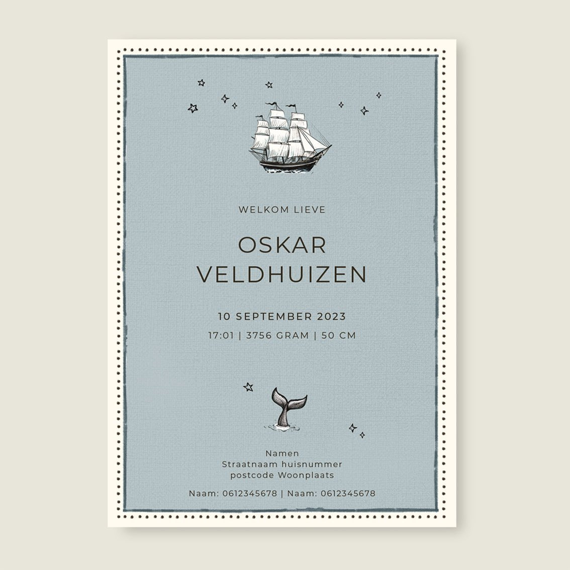 Geboortekaartje Sailorboy - Story of July