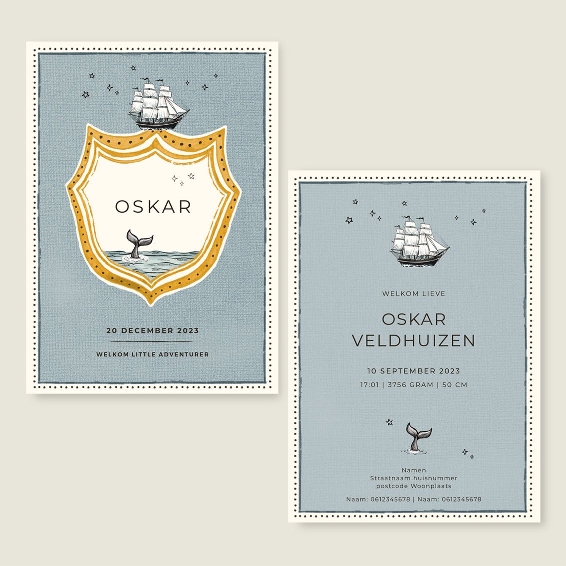 Geboortekaartje Sailorboy - Story of July