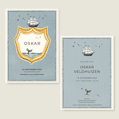 Geboortekaartje Sailorboy - Story of July