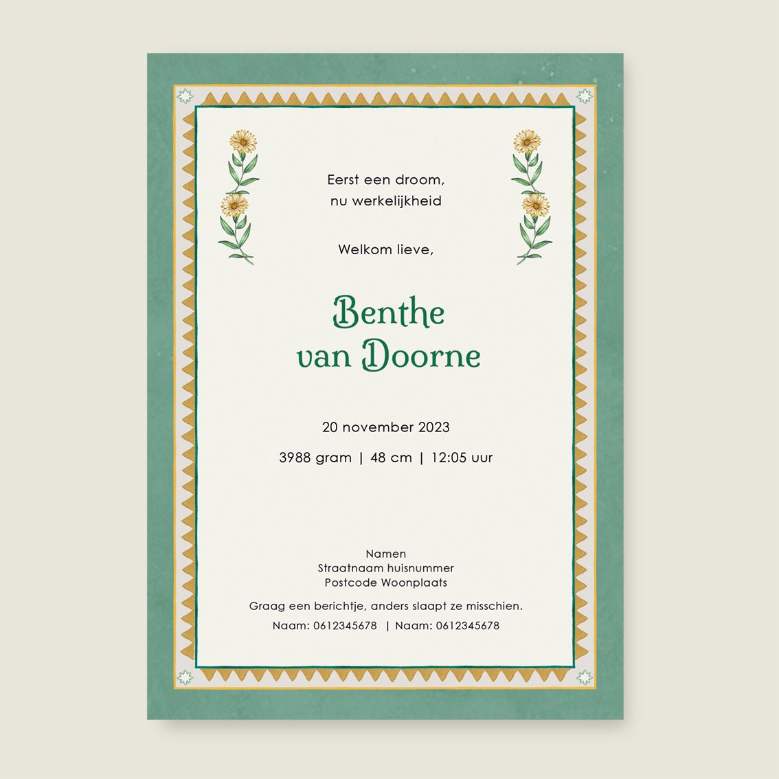 Geboortekaartje Spring Tales - Story of July