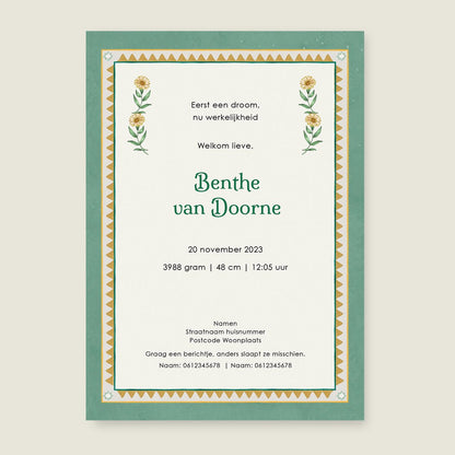 Geboortekaartje Spring Tales - Story of July