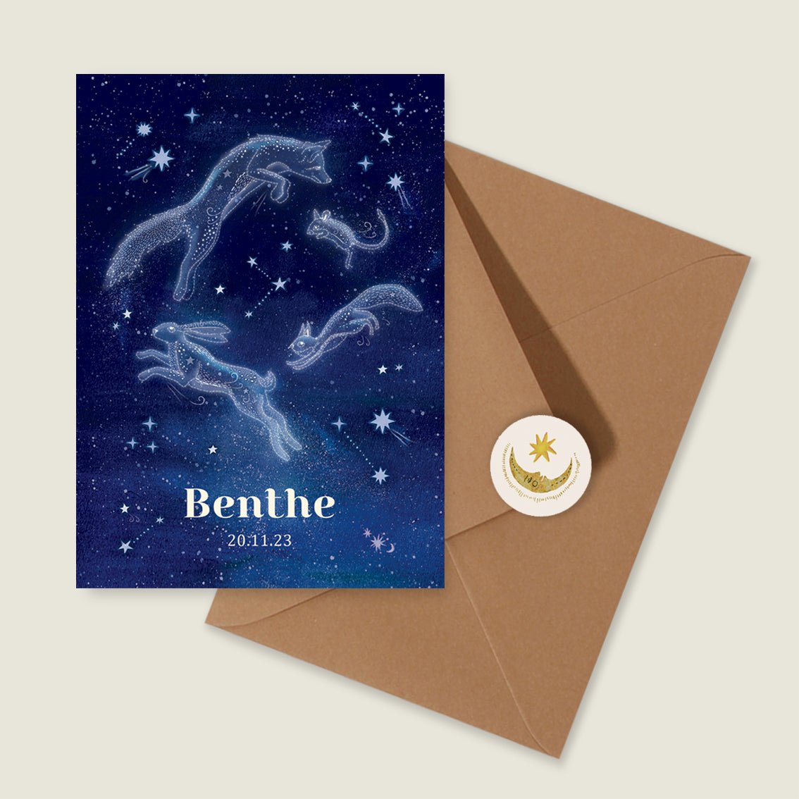 Geboortekaartje Star Animals - Story of July
