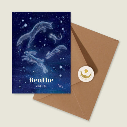 Geboortekaartje Star Animals - Story of July