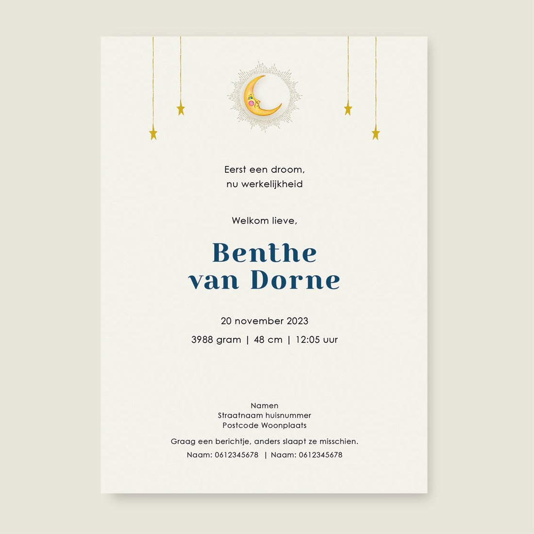 Geboortekaartje Star Animals - Story of July