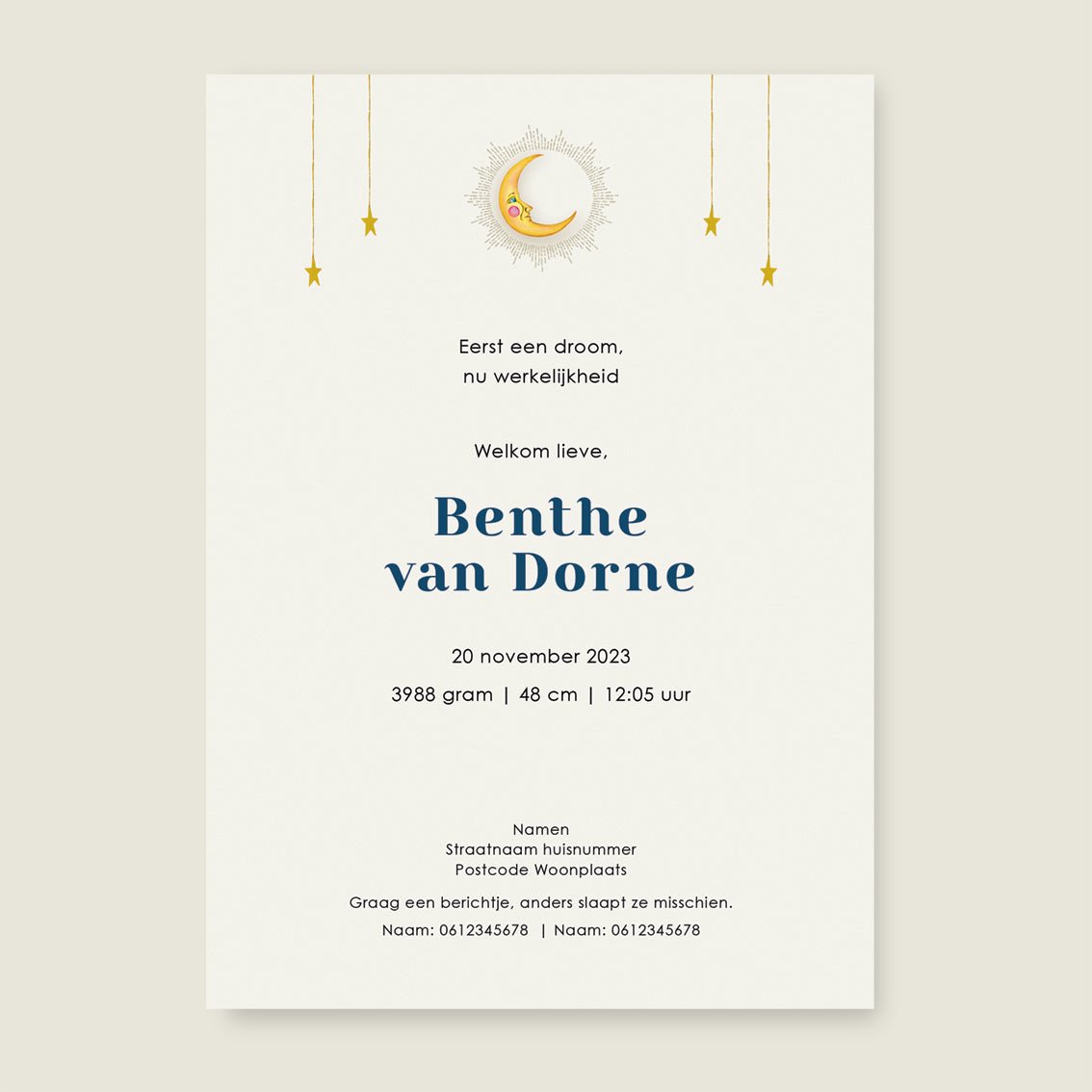 Geboortekaartje Star Animals - Story of July