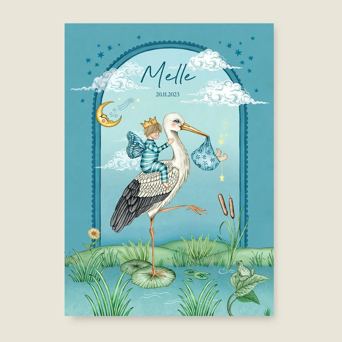 Geboortekaartje Stork And Baby Brother Blue - Story of July