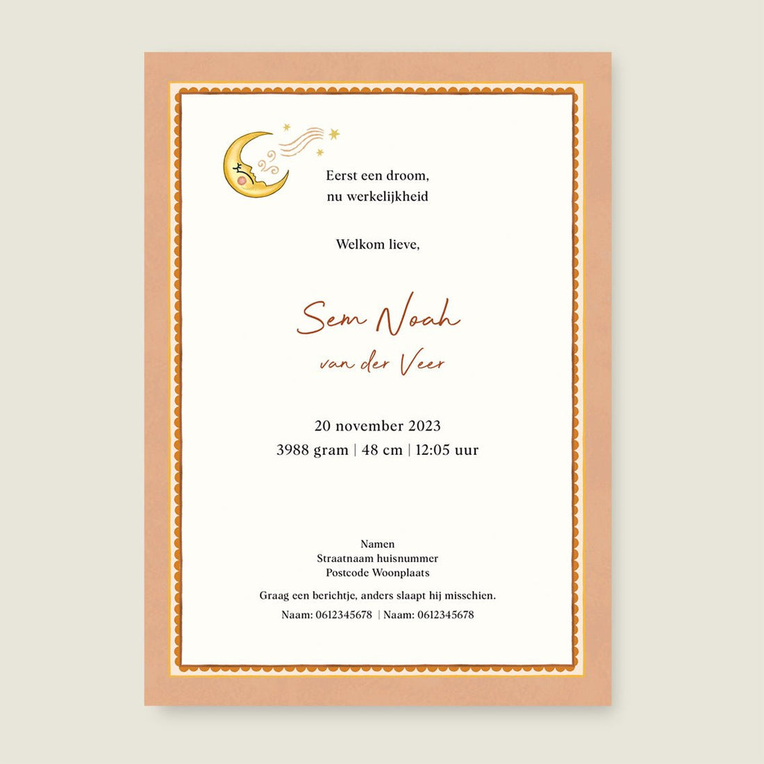 Geboortekaartje Stork And Baby Terra - Story of July