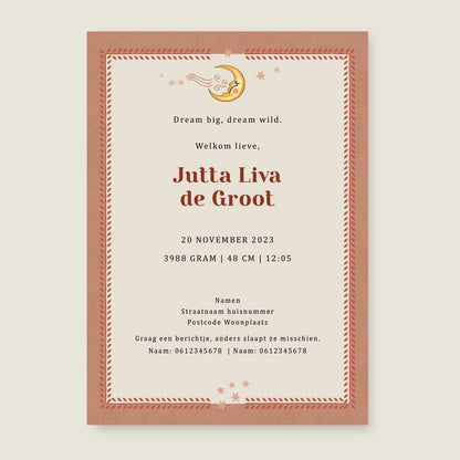 Geboortekaartje Sunflowers Terra - Story of July