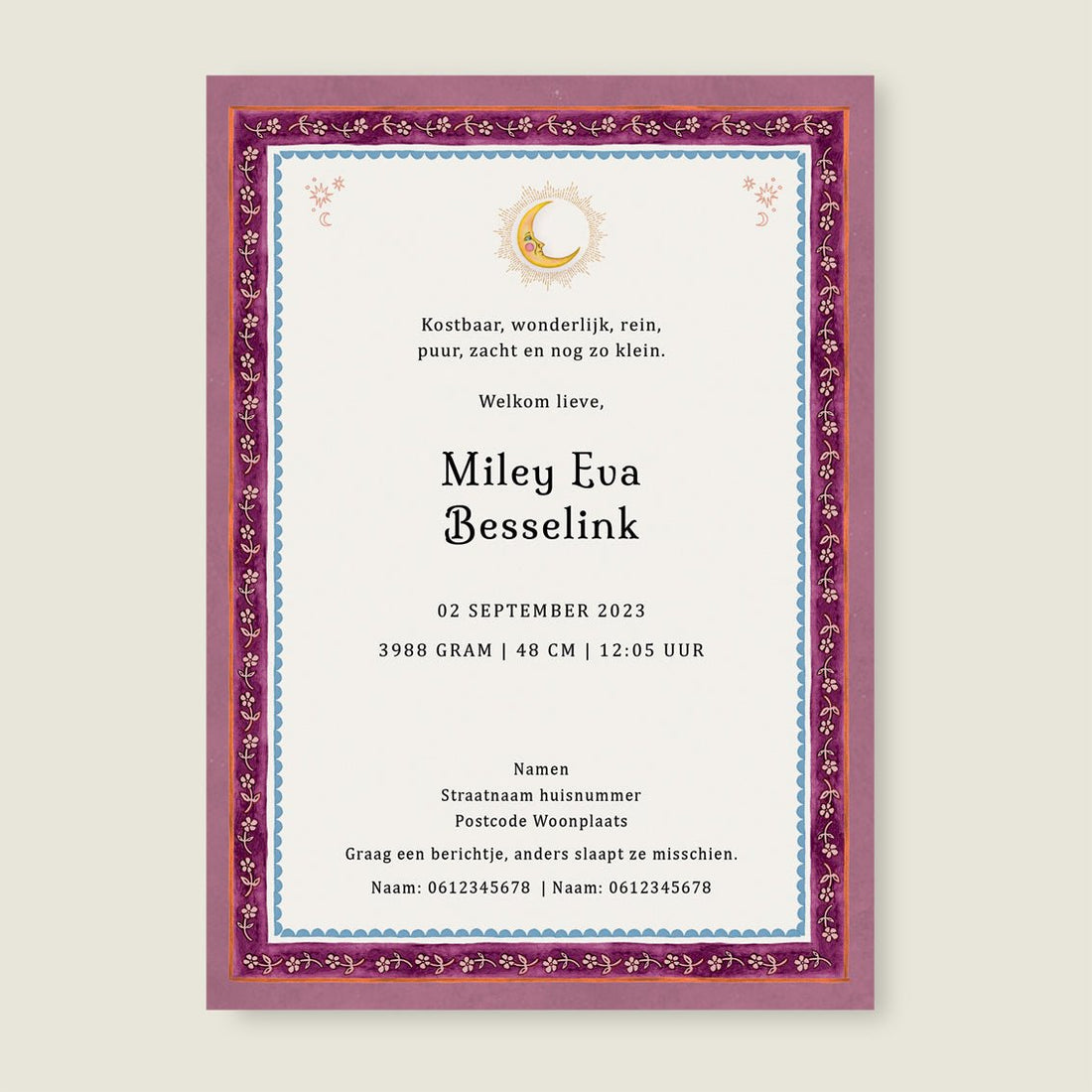 Geboortekaartje Swan Pearl Pink - Story of July