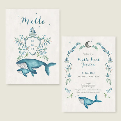 Geboortekaartje The Blue Whale - Story of July
