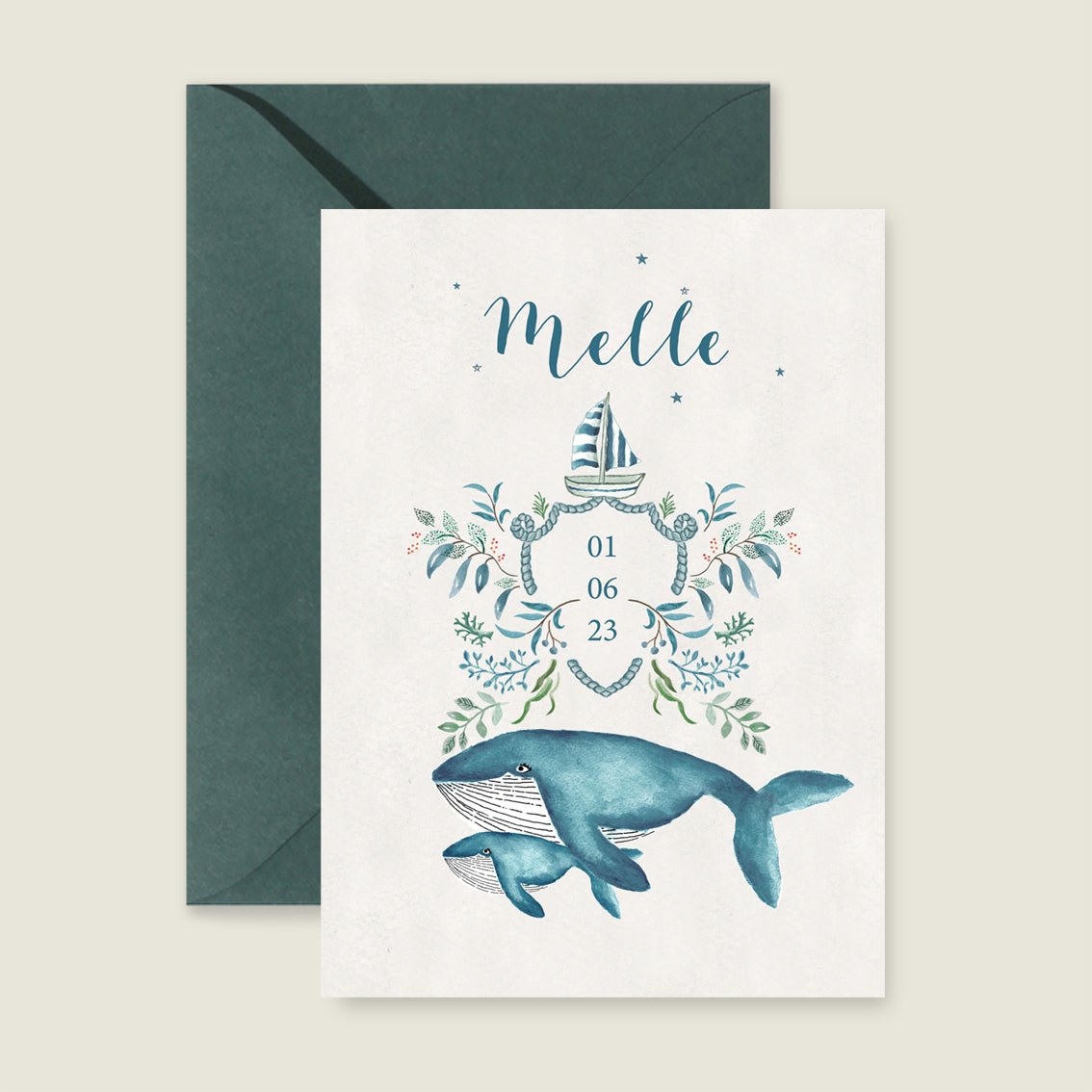 Geboortekaartje The Blue Whale - Story of July