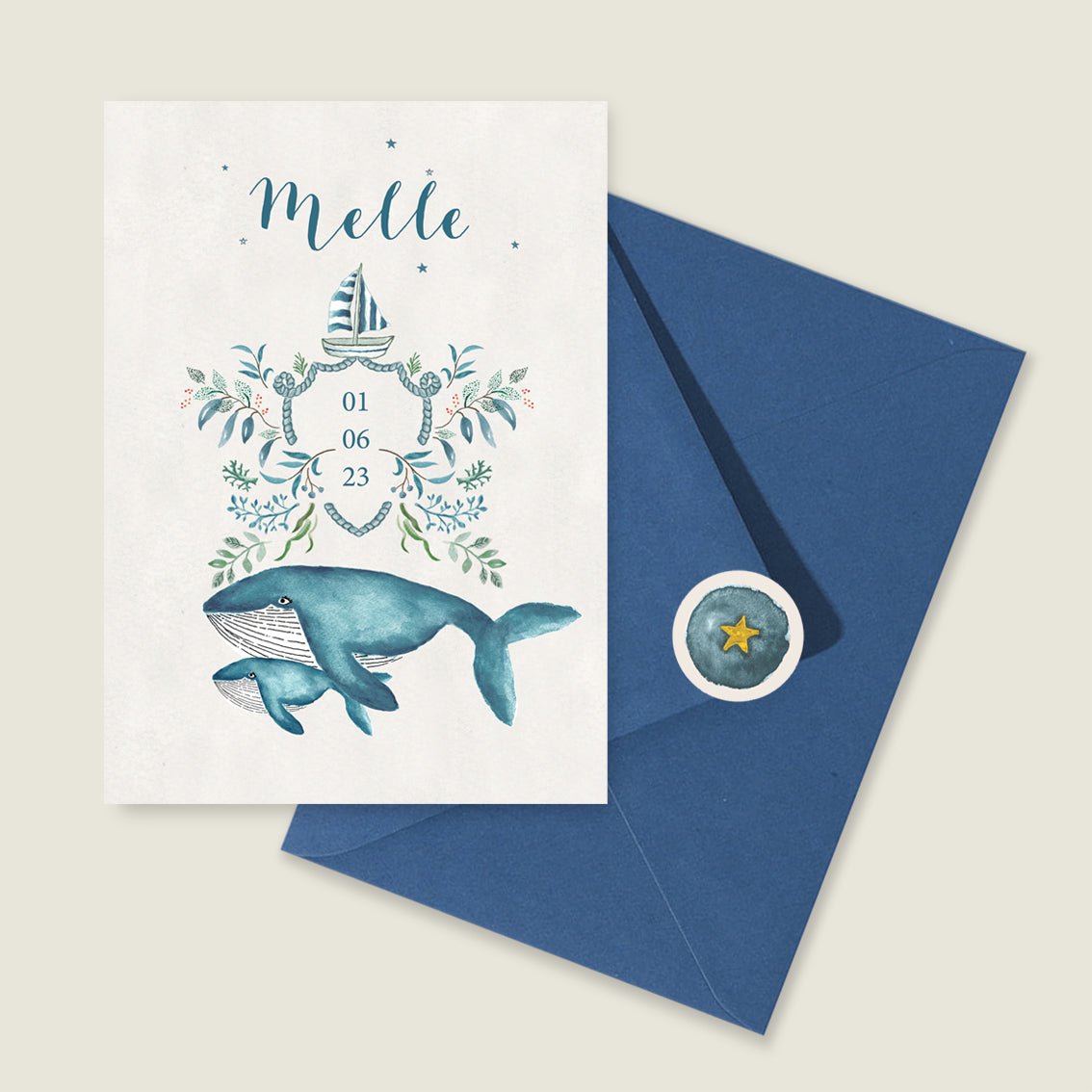 Geboortekaartje The Blue Whale - Story of July