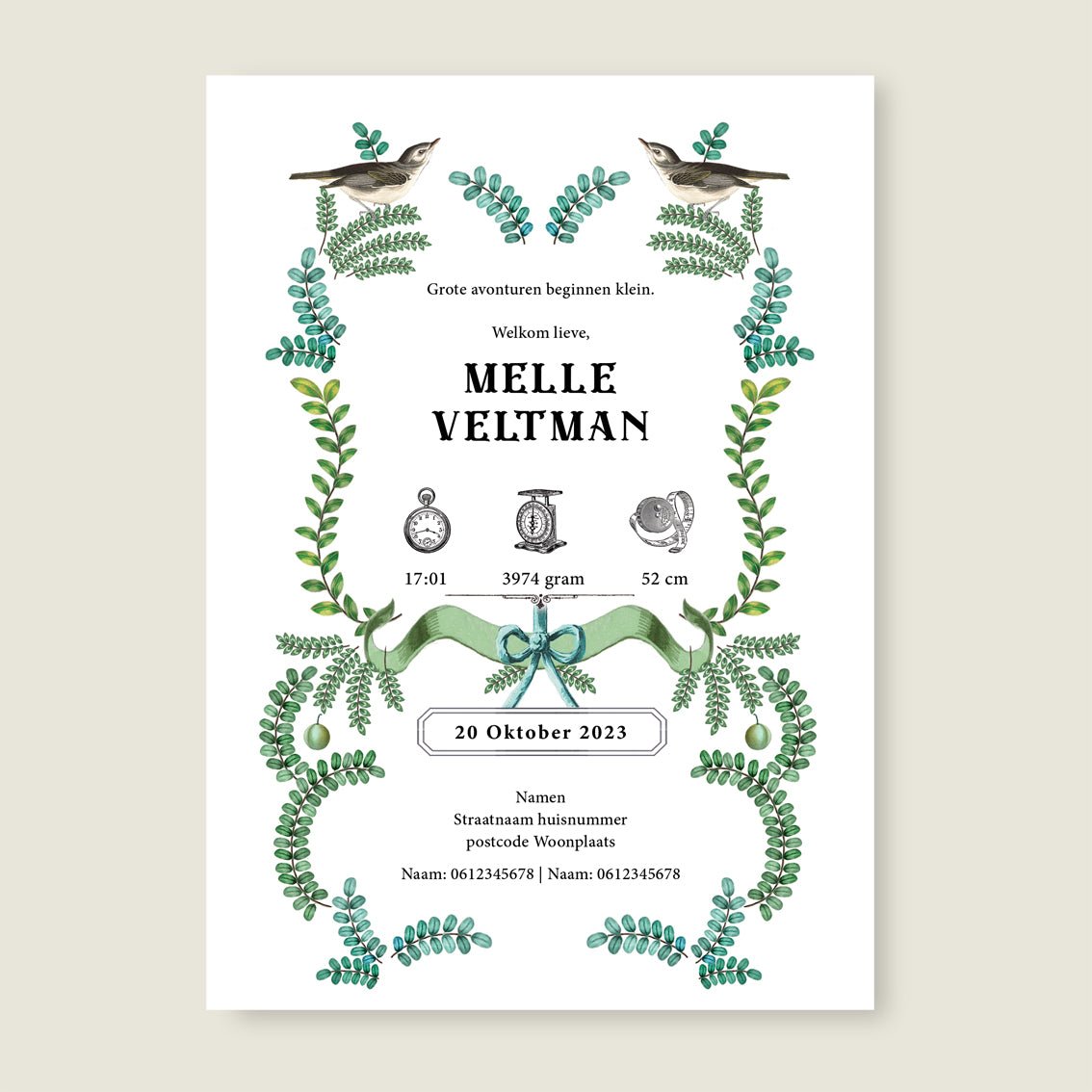 Geboortekaartje The Forest - Story of July