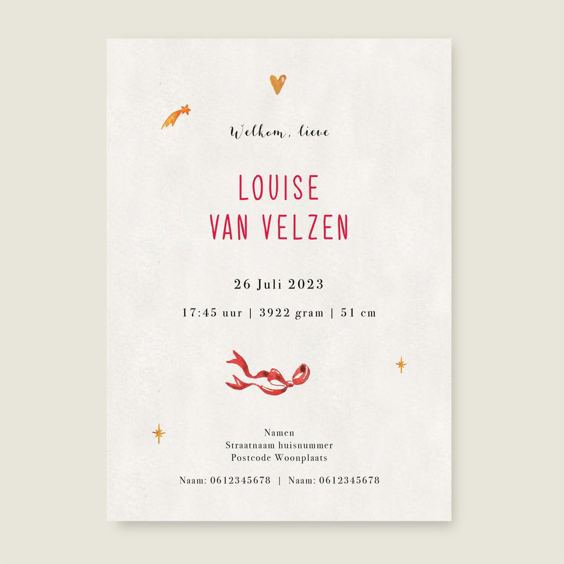 Geboortekaartje The Red Balloon - Story of July