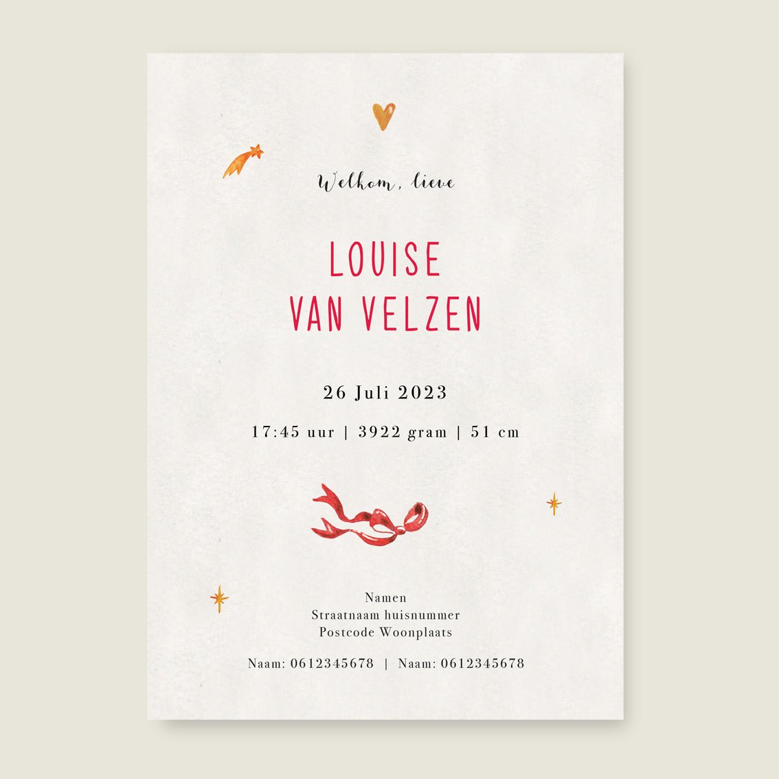 Geboortekaartje The Red Balloon - Story of July