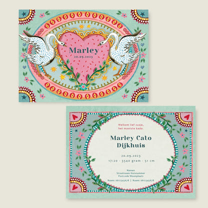 Geboortekaartje The Swan Hearts - Story of July