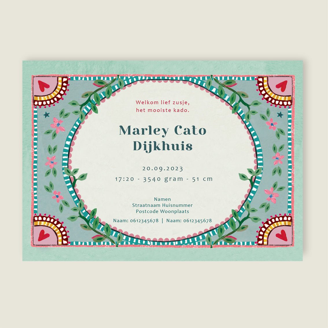 Geboortekaartje The Swan Hearts - Story of July