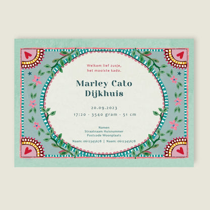 Geboortekaartje The Swan Hearts - Story of July