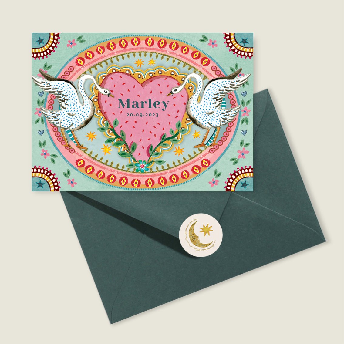 Geboortekaartje The Swan Hearts - Story of July