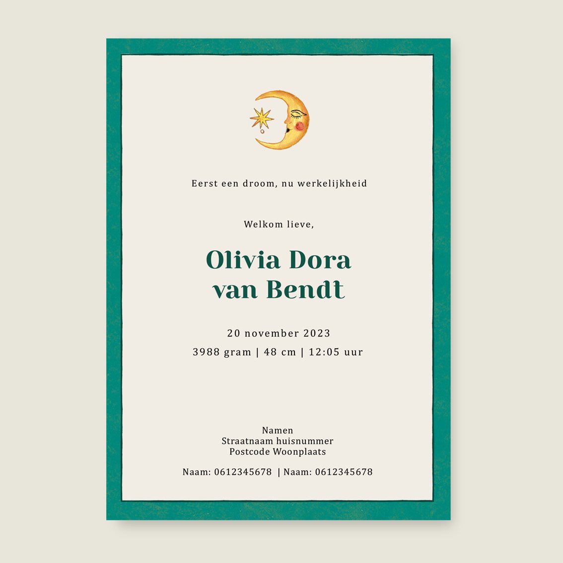 Geboortekaartje Tiger Heart - Story of July