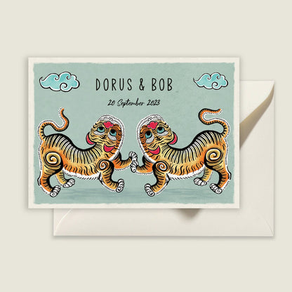 Geboortekaartje Tiger Twins - Story of July