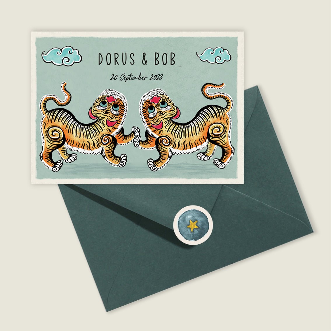 Geboortekaartje Tiger Twins - Story of July