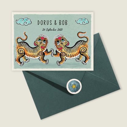 Geboortekaartje Tiger Twins - Story of July