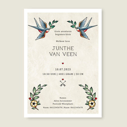 Geboortekaartje Wild Rose - Story of July