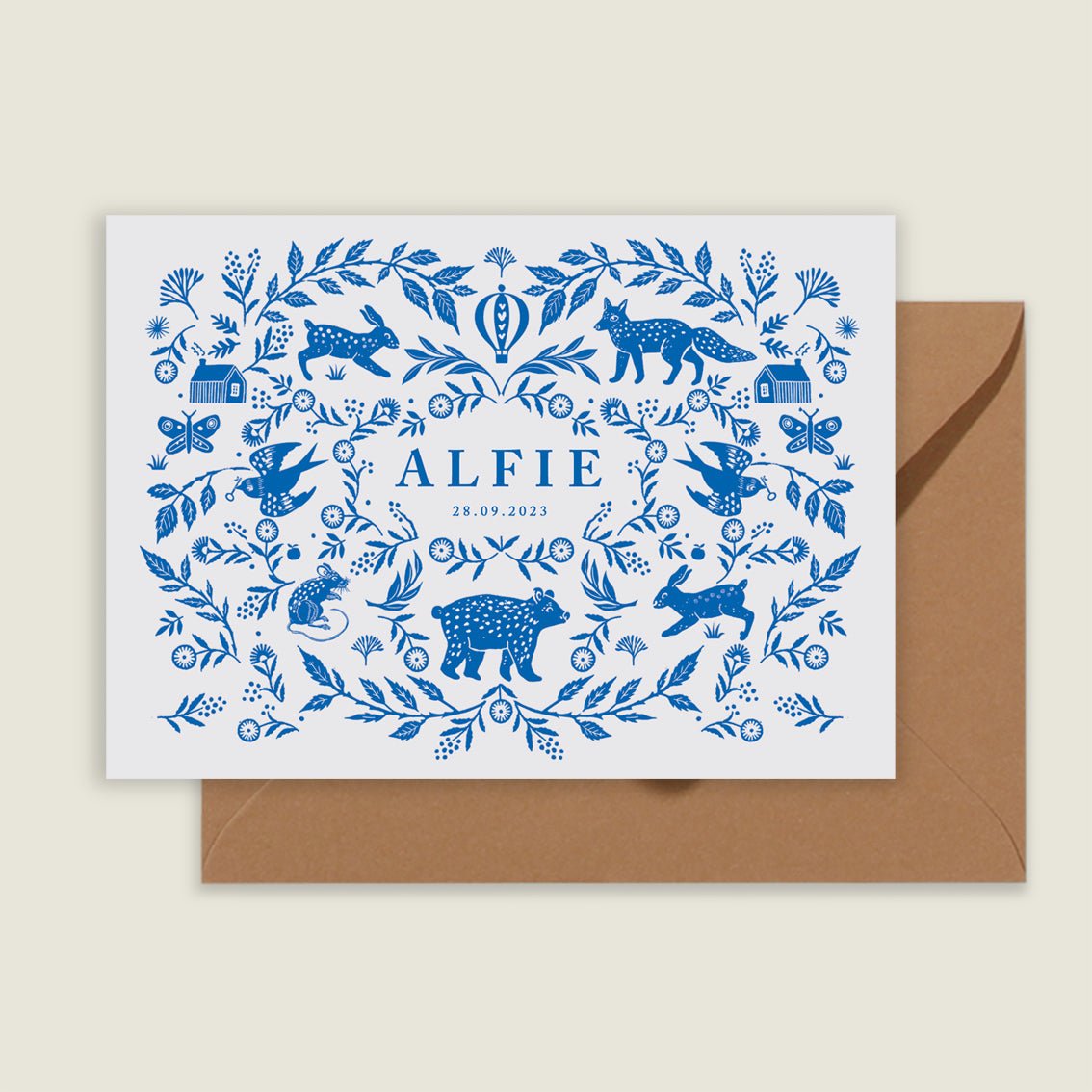 Geboortekaartje Wilderness Blue - Story of July