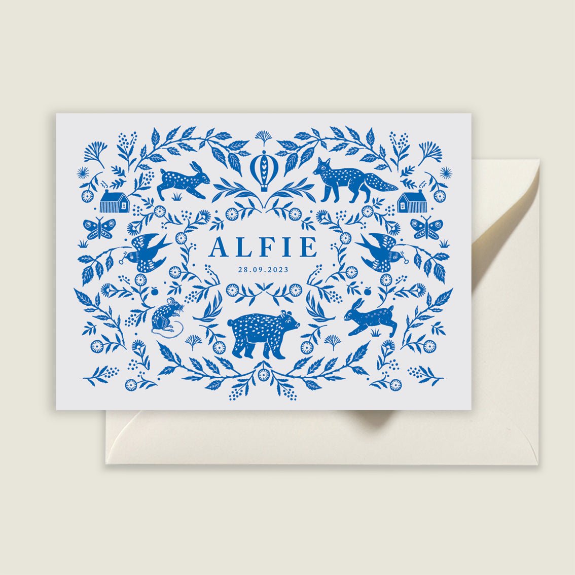 Geboortekaartje Wilderness Blue - Story of July