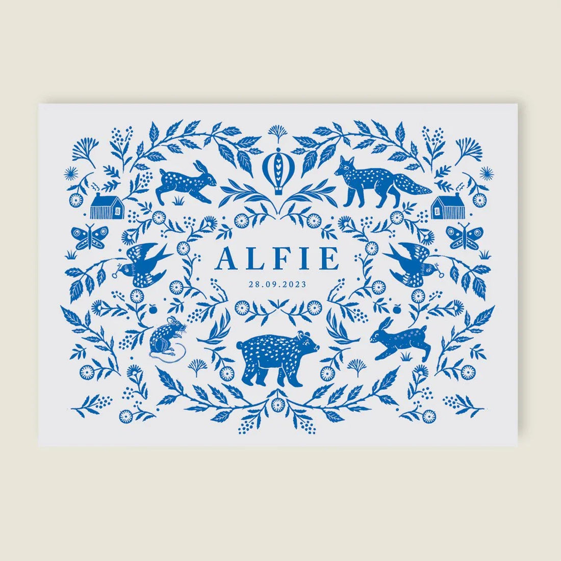 Geboortekaartje Wilderness Blue - Story of July