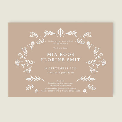 Geboortekaartje Wilderness White - Story of July