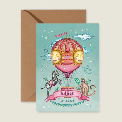 Geboortekaartje Zebra And The Monkey - Story of July