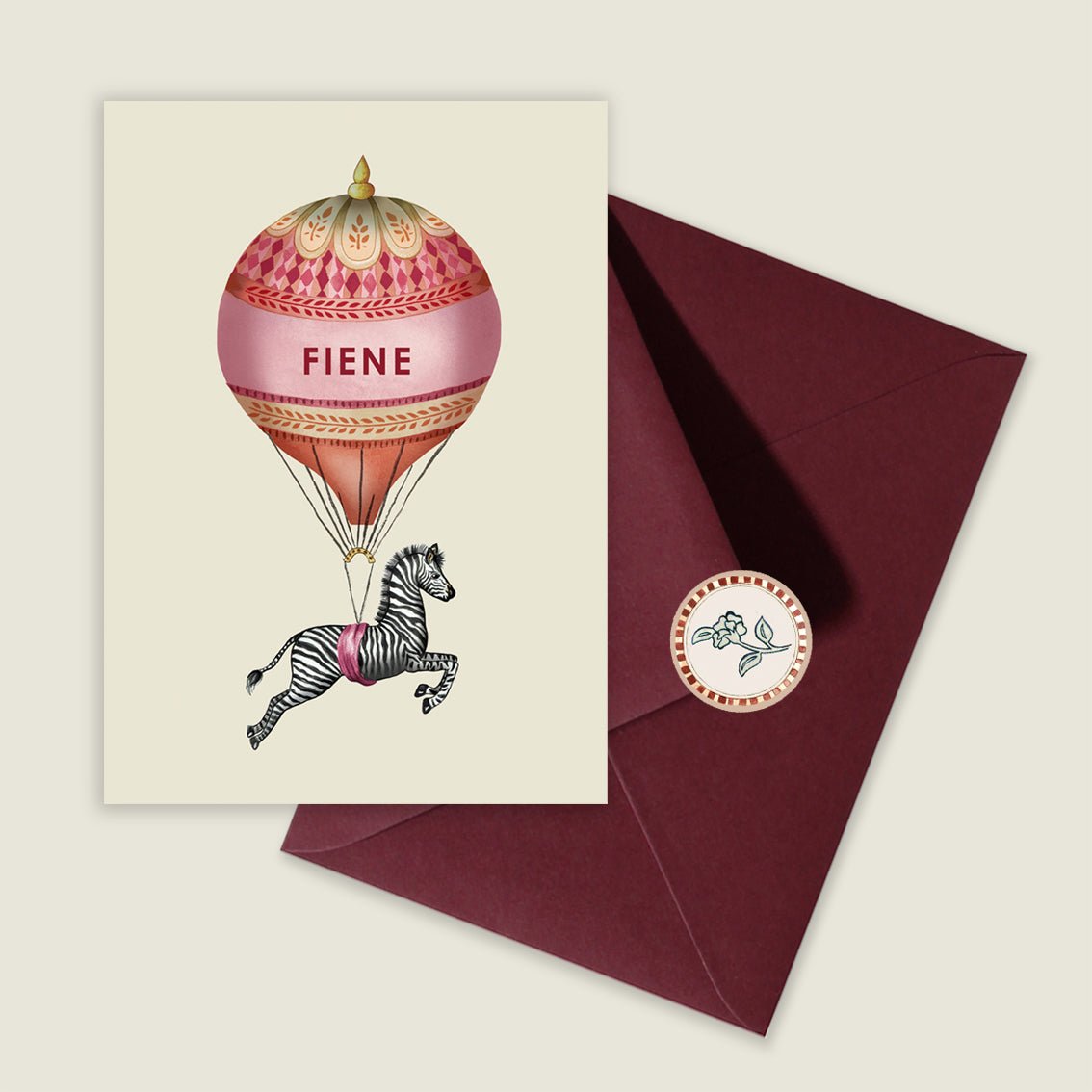 Geboortekaartje Zebra Balloon Orange - Story of July