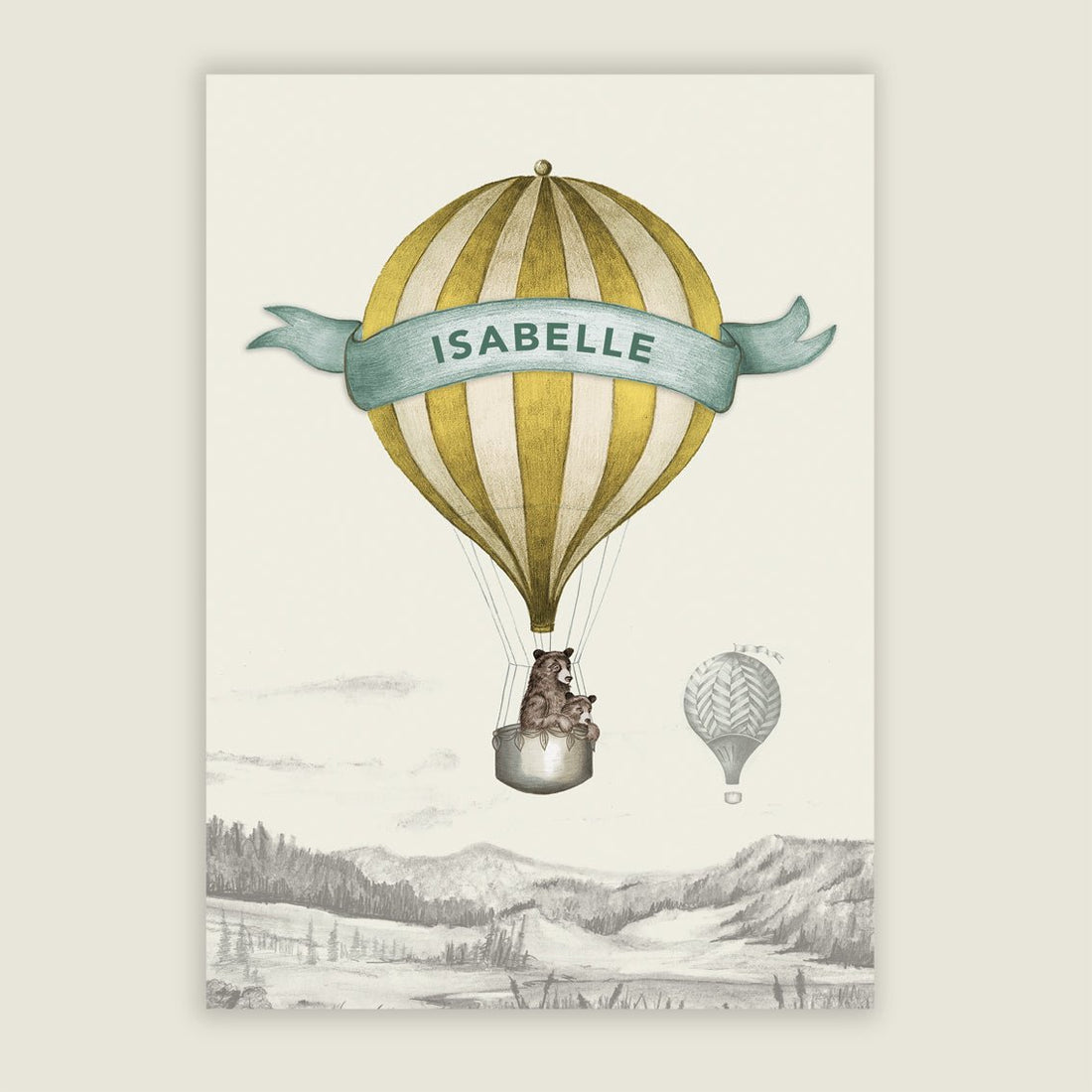 Print Bear Balloon Yellow - Story of July