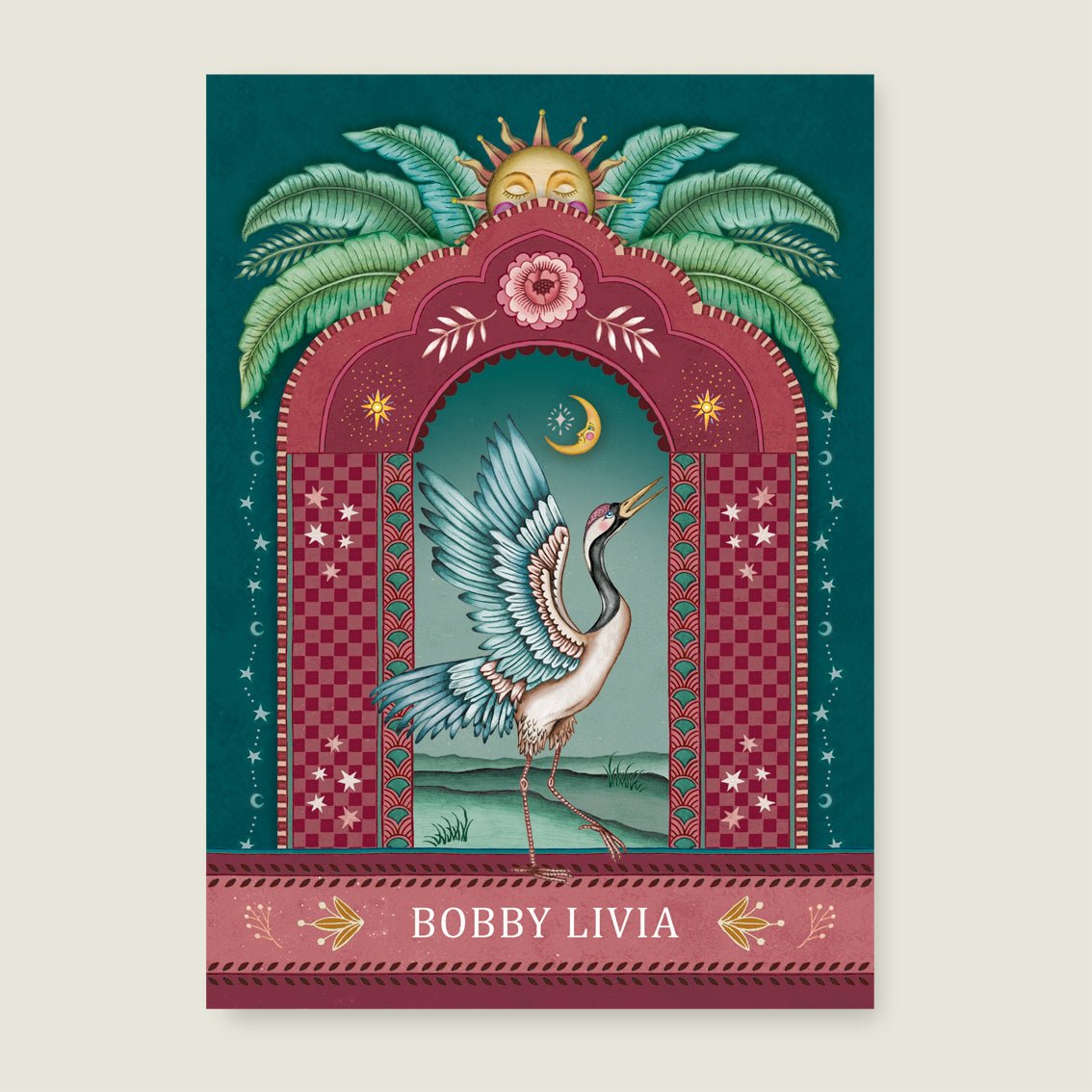 Print Crane Bird Red - Story of July