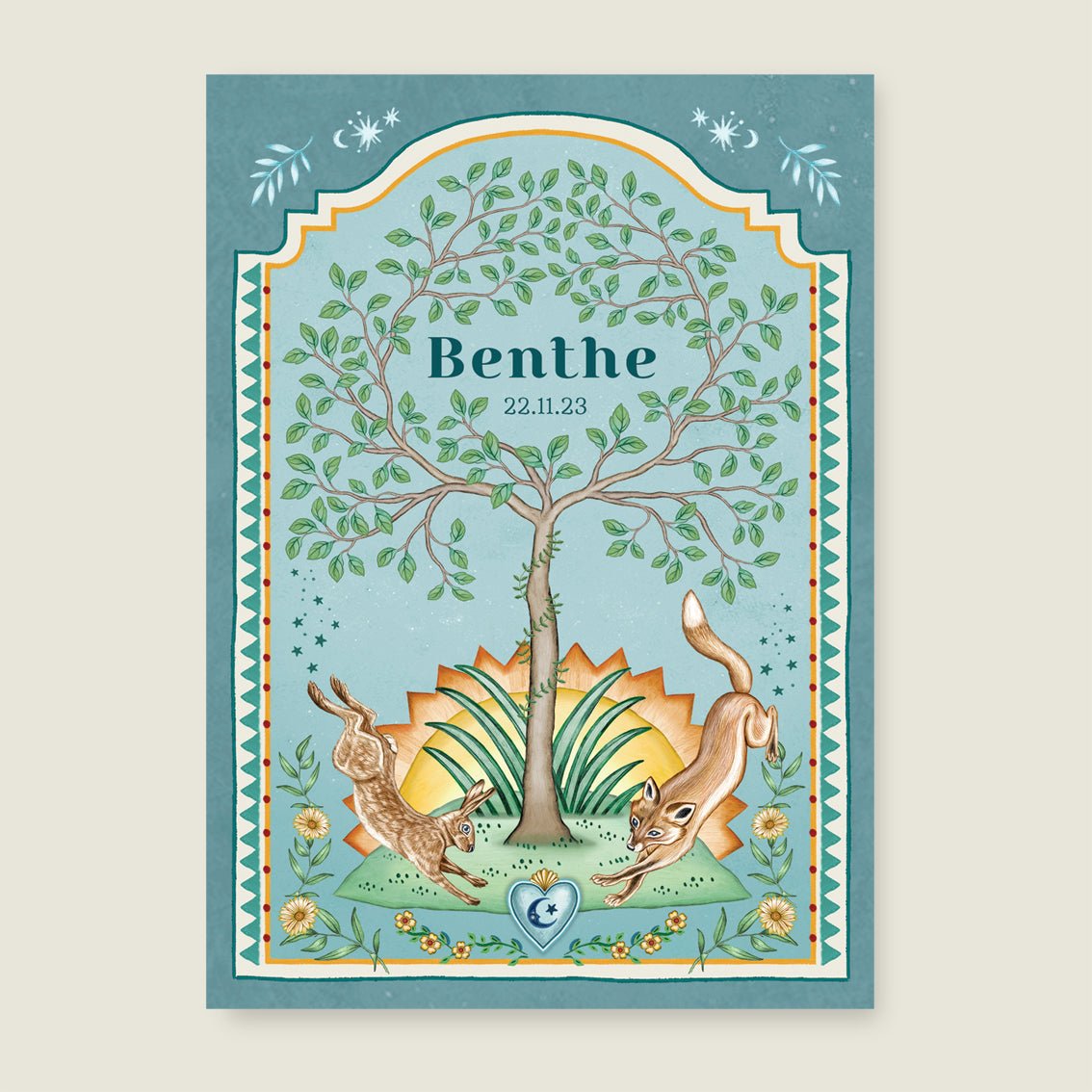 Print Jumping Fox Blue - Story of July