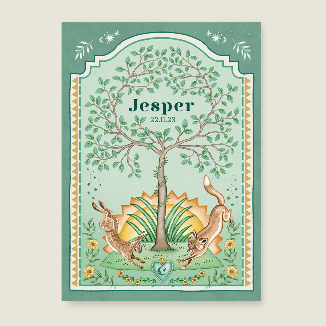 Print Jumping Fox Green - Story of July