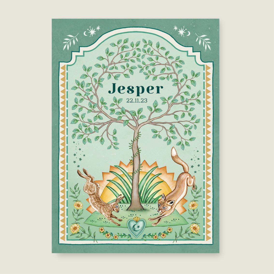 Print Jumping Fox Green - Story of July