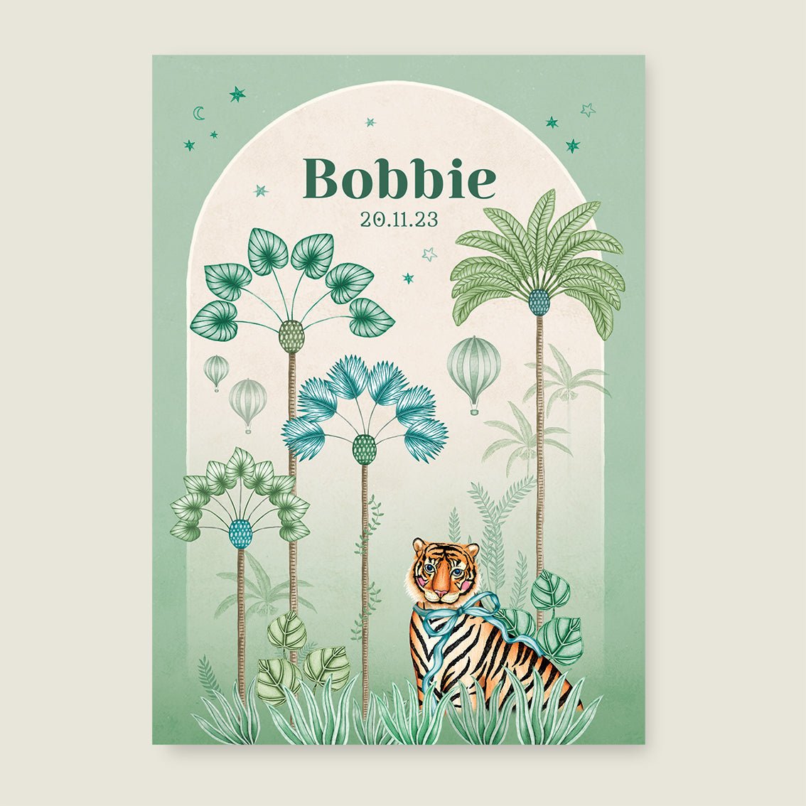 Print Little Tiger Green - Story of July