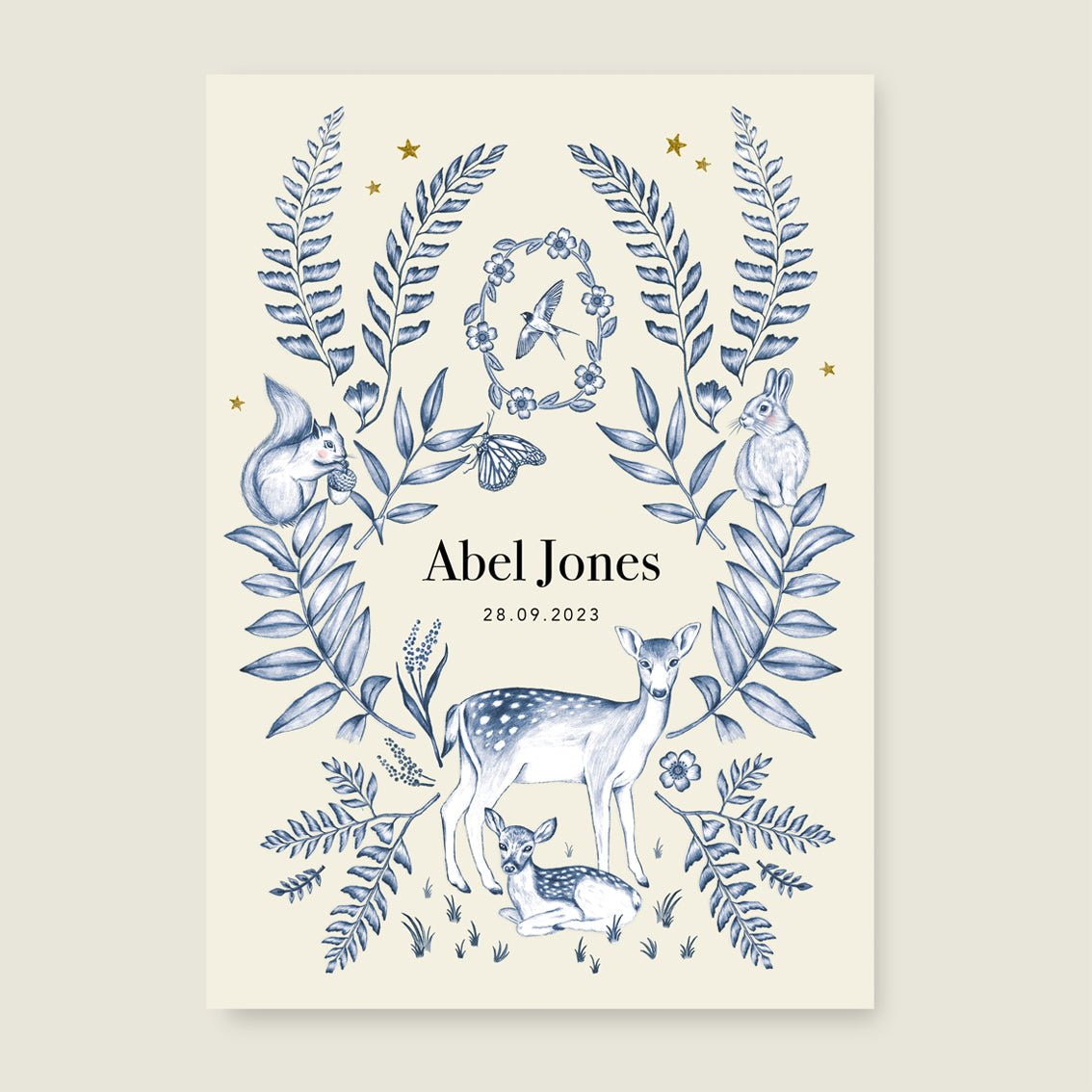 Print Oh Deer Blue - Story of July