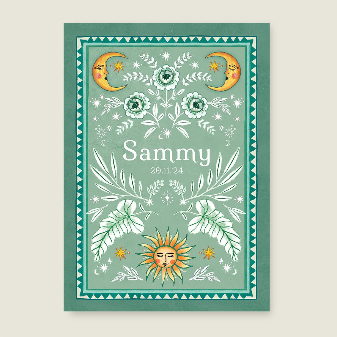 Print To The Moon Light Green - Story of July