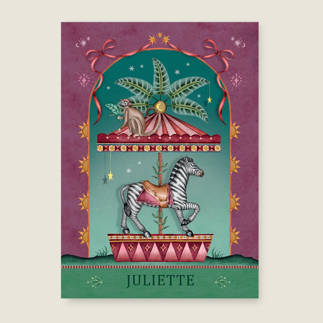 Print Zebra Carousel Red - Story of July