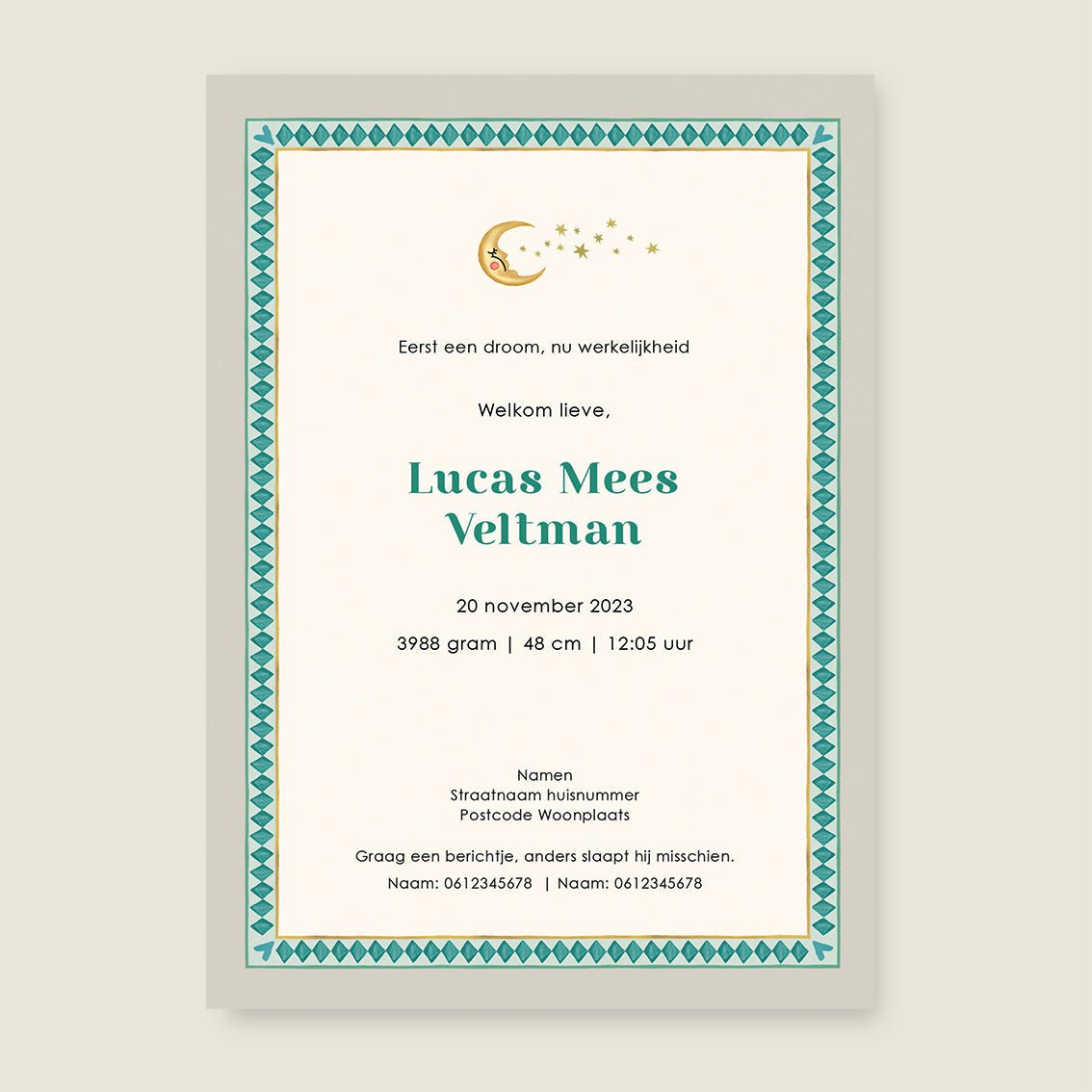 Sample Bos Dieren Khaki - Story of July