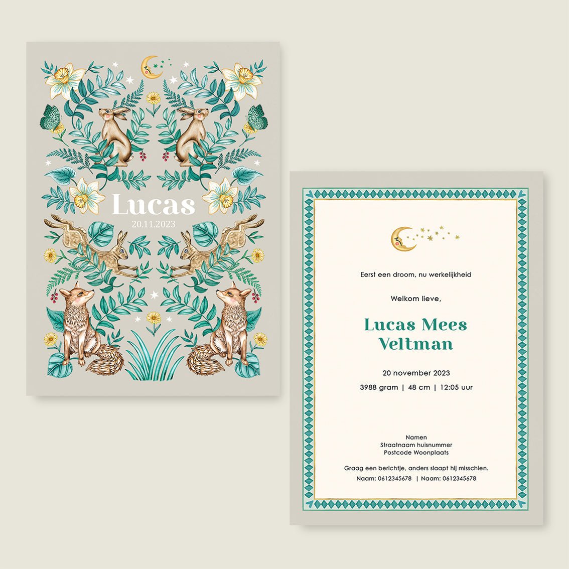 Sample Bos Dieren Khaki - Story of July