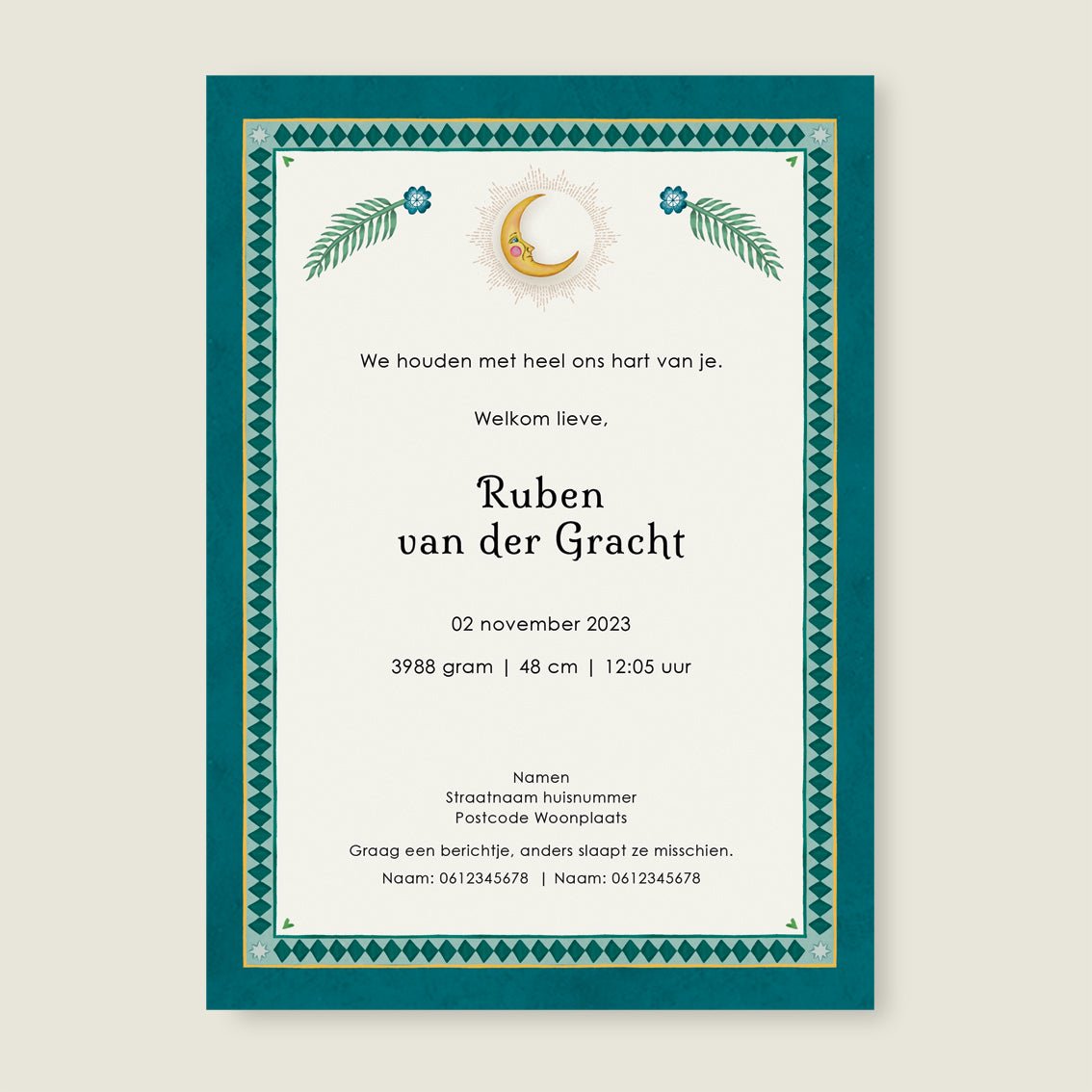 Sample Crane Bird And Elephant Blue - Story of July