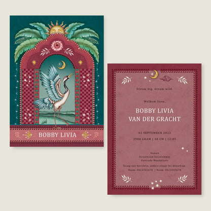 Sample Crane Bird Red - Story of July