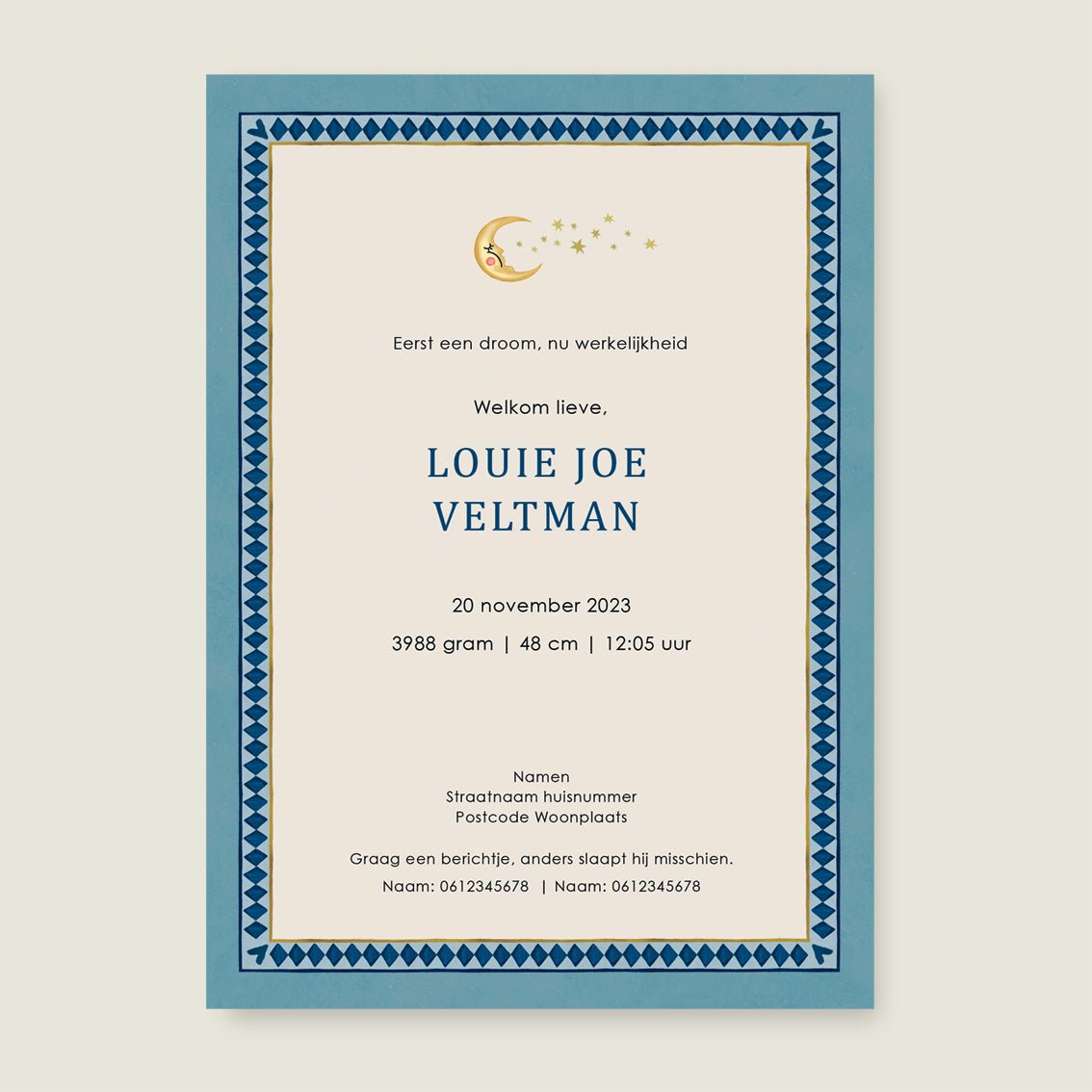 Sample Lion And The Giraffe Dark Blue - Story of July