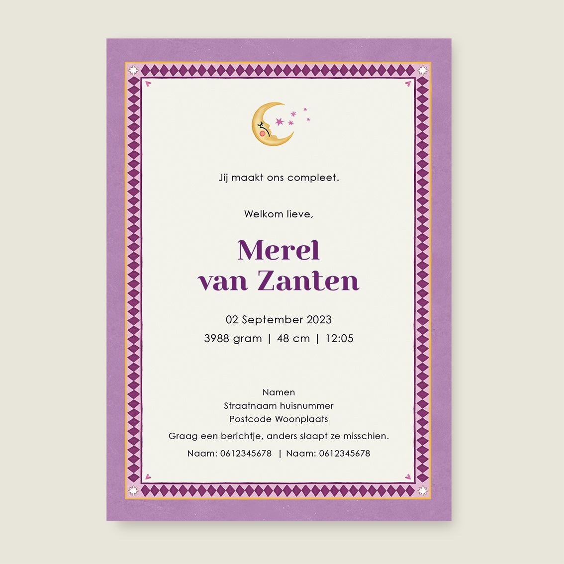 Sample Monkey Heart Paars - Story of July