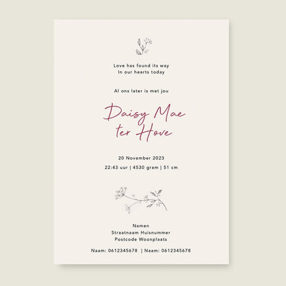 Sample Swan Flowers Family Offwhite - Story of July